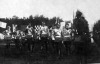 Николай II со свитою обходят строй Л-гв. Преображенского полка. Петергоф. 1913 г. 